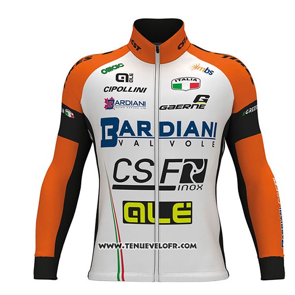 2017 Maillot Ciclismo Bardiani CSF Ml Blanc et Vert Manches Longues et Cuissard